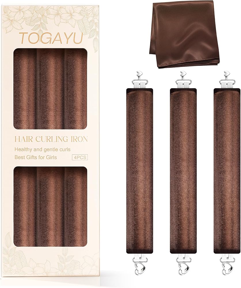 Togayu Heatless Curls Overnight Hair Care Set - Jumbo Velvet Hair Curlers | No Heat Hair Rollers for Women, Comfortable Sleep