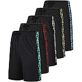Real Essentials 5 Pack: Men’s 9" Mesh Shorts – Athletic Gym, Workout, Basketball, Running, Casual Lounge Activewear Pockets