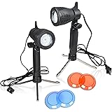 Emart Photography Continuous 12 LED Lamp Table Top Light Studio Portable Lighting Kit with Color Gel Filters - 2 Pack