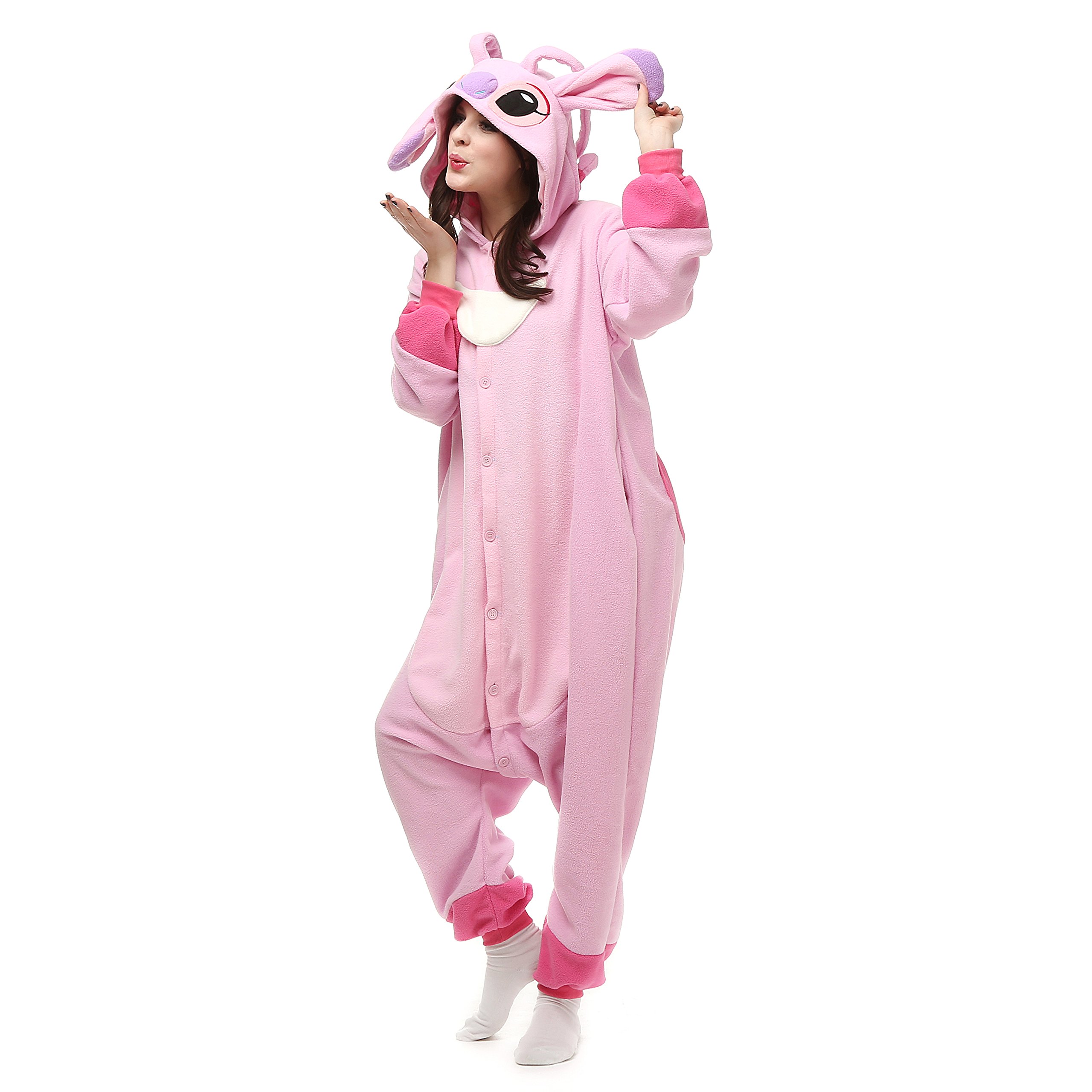 Photo 1 of NAITOKE Adults Animal Onesie Halloween Costumes Cosplay Pajamas Pink M