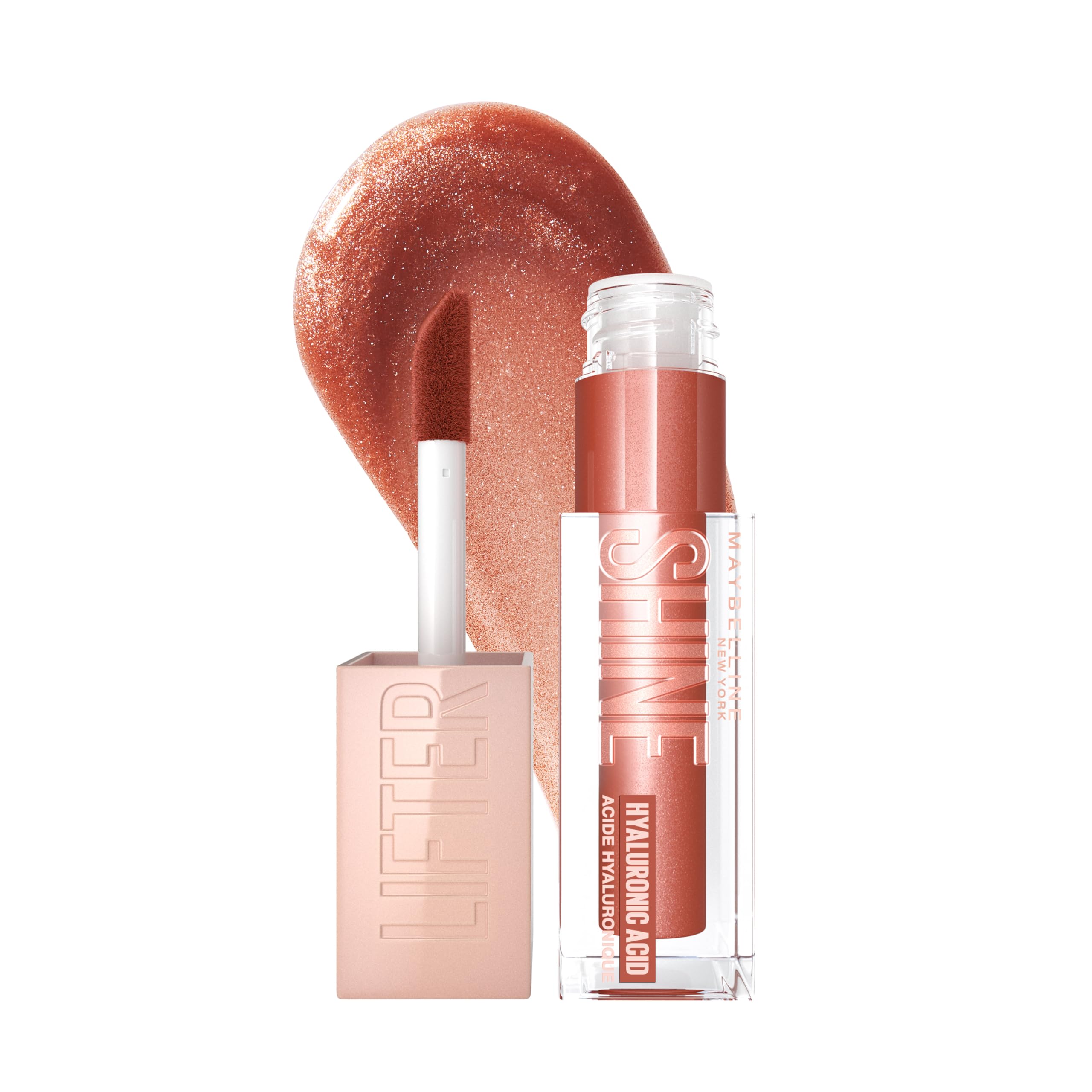 Maybelline New York Lifter Gloss, Plumping & Hydrating Lip Gloss with Hyaluronic Acid, 5.4 ml, Shade: 009, Topaz