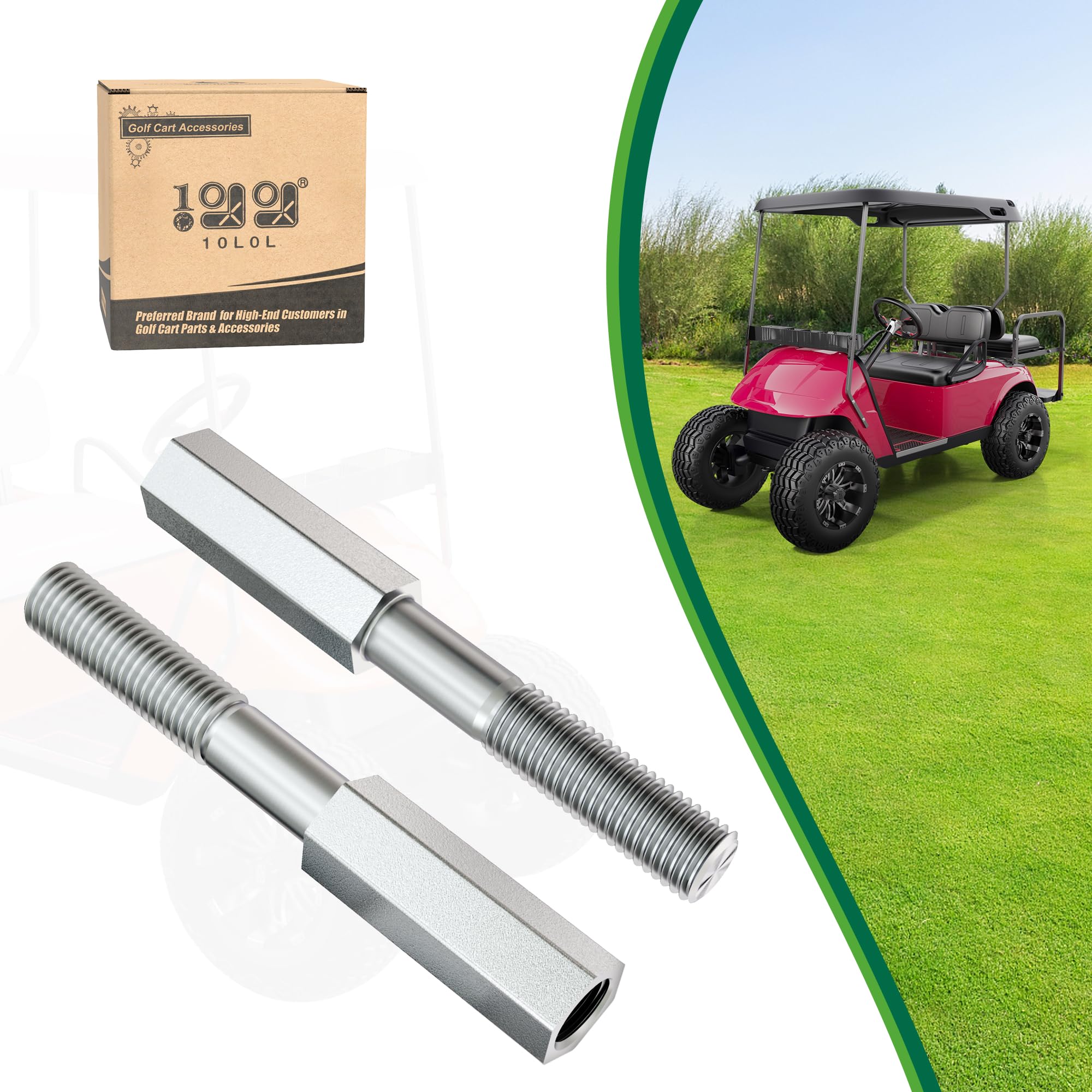 Photo 1 of 10L0L Golf Cart Shock Extension Rod Kit for EZGO TXT Club Car with Lifts Kit or Other Modifications to Raise The Body, OEM 70928-G01, 76418-G01, 70630-G01