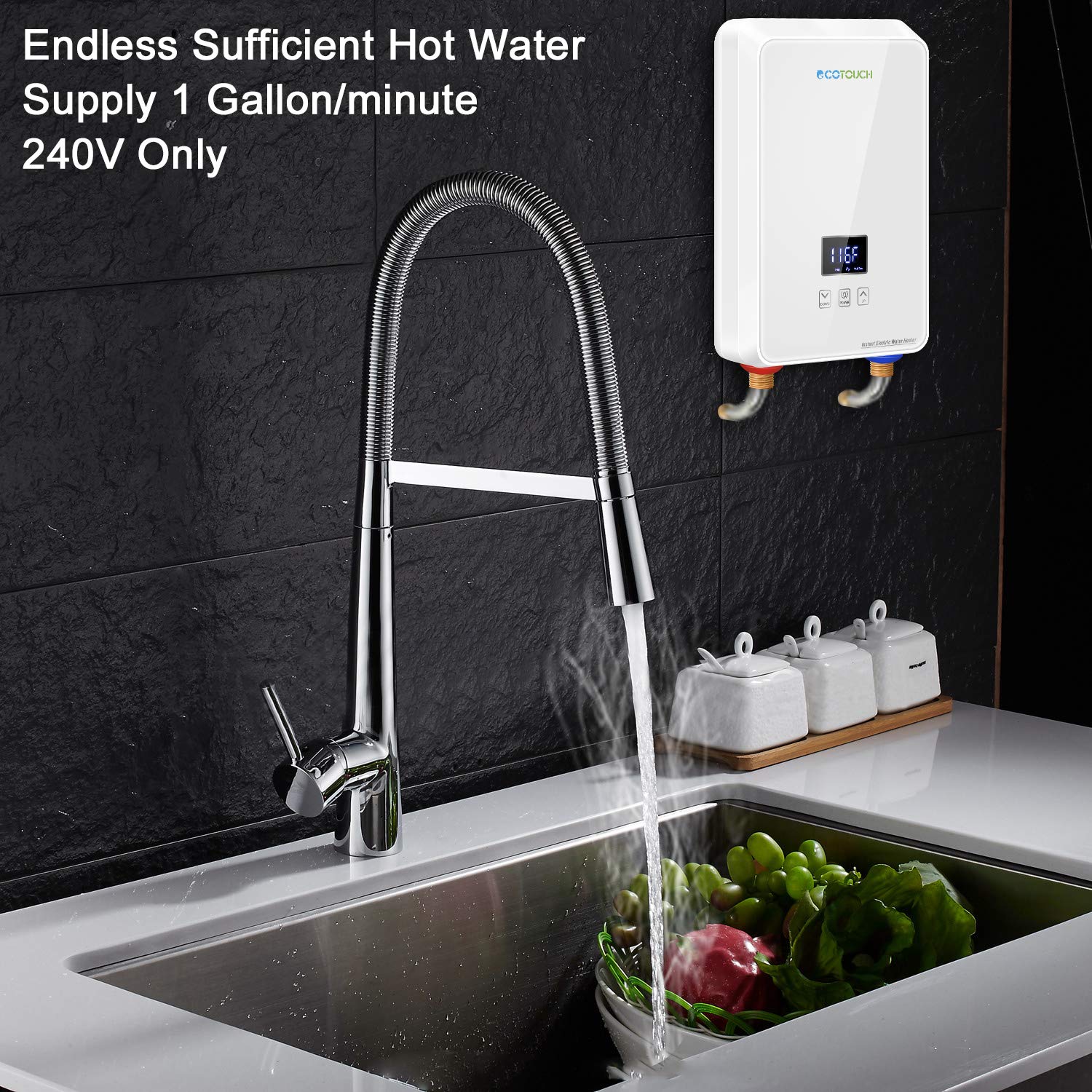 Tankless Water Heater Electric 5.5kw 240V, ECOTOUCH Point
