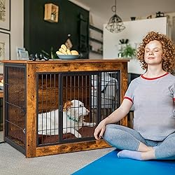 Bigrab Dog Crate Furniture with Thick Cushion, Side