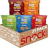 SunChips 100% Whole Grain Chips, Variety Pack, 1 oz Bags, Pack of 21, No Artificial Flavors, No Colors from Artificial Sources