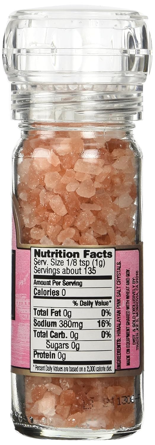 Trader Joe's Himalayan Pink Salt Crystals with Built in Grinder 4.5 Oz, (2-Pack) : Flavored Salt : Grocery & Gourmet Food