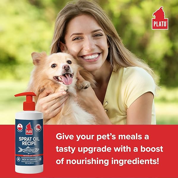 PLATO PET TREATS FISH OIL FOR DOGS – OMEGA 3 OIL FOR DOGS – SUPPORTS HEALTHY SKIN AND COAT – BALTIC SPRAT OIL RECIPE 8 OUNCES