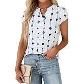 Blooming Jelly Womens Dressy Casual Blouse V Neck Ruffle Sleeve Shirts