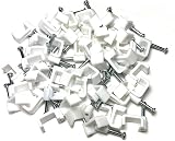 TR Cable White Flat Cable Clips 18mm - 50 Pieces - Nail Wall Mount Wire view 4