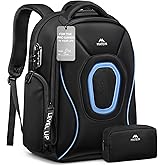 MATEIN 17.3 Inch Travel Laptop Backpack with Tech Pouch, Waterproof Personal Item Gaming Backpack with USB-C Charging Port, Rain Cover, Gifts Tag, Flight Approved Business Work Bag for Men