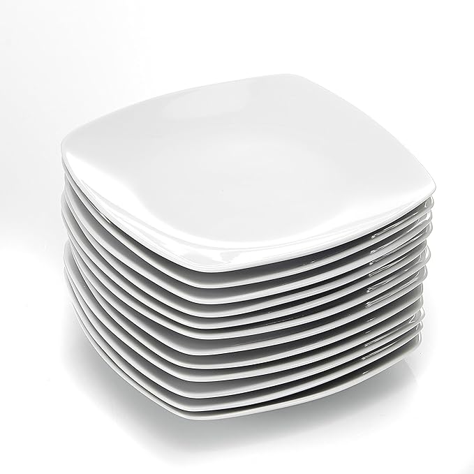 MALACASA, Serie Julia, 12 TLG. Set KLEIN Dessertteller Porzellan Kuchenteller für 12 Personen