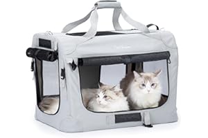 PetMasion Extra Large Cat Carrier for 2 Cats, Collapsible Soft Sided Pet XL Crate for Large Mudium Big Cat 20lbs+, Car Travel