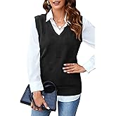 Arach&Cloz Womens Sweater Vest 2025 Fashion Sleeveless V Neck Business Casual Tank Knit Pullover Tops Spring Trendy