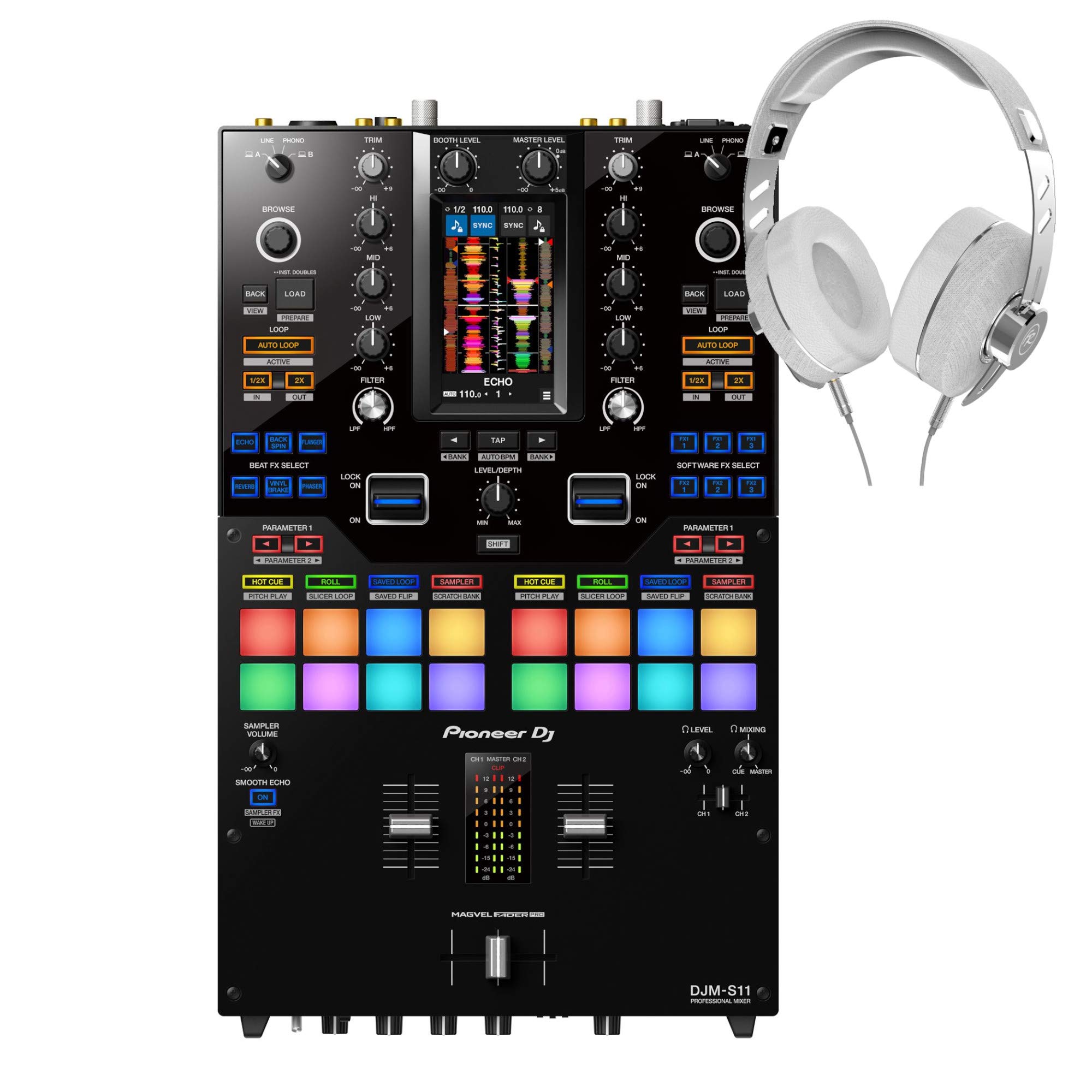 Pioneer DJM-S11 2-Channel Serato DJ Pro & Rekordbox Battle Mixer w/Headphones