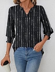 LOMON Women's 2025 Fashion Tops 3/4 Length Sleeve