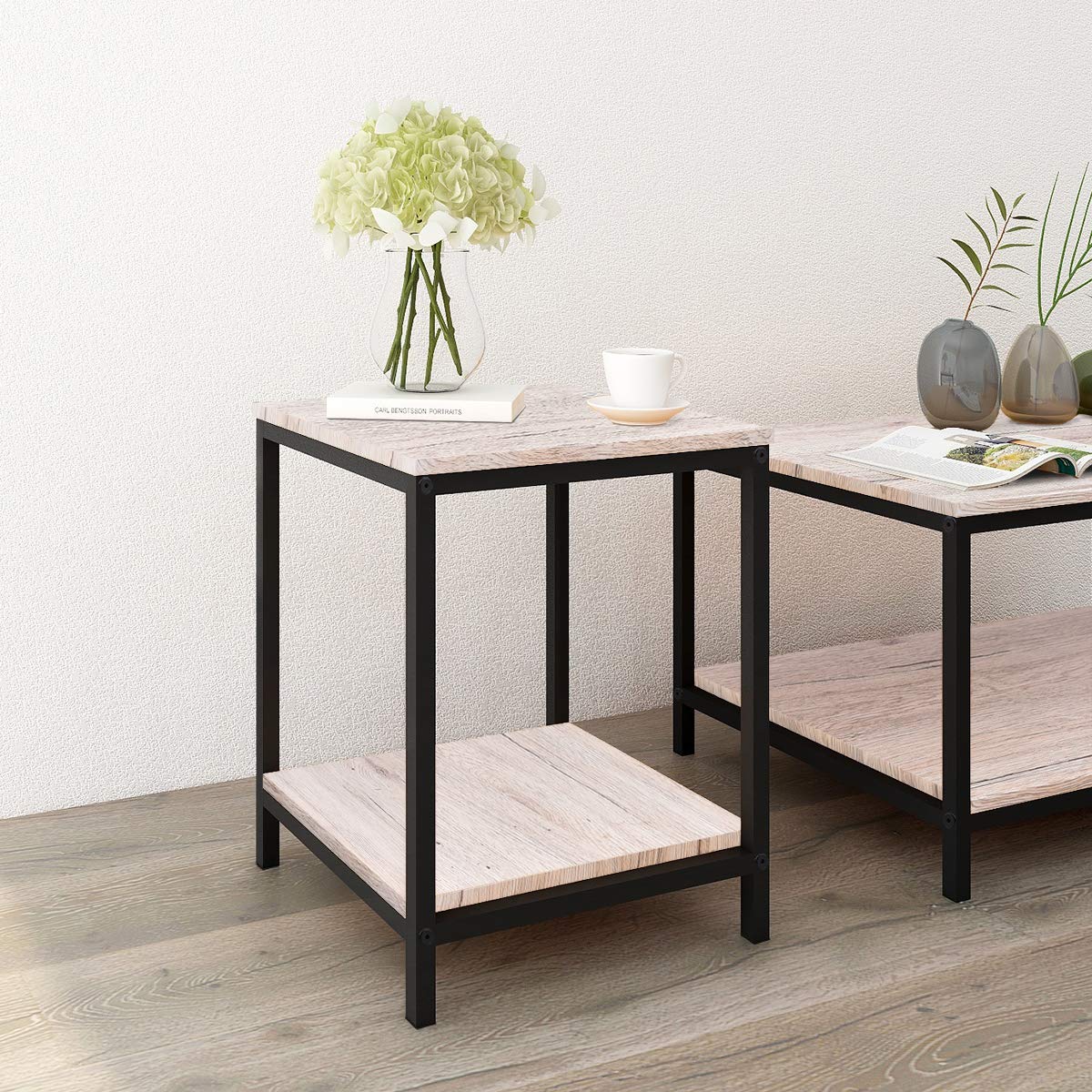 Best square black iron and glass coffee table