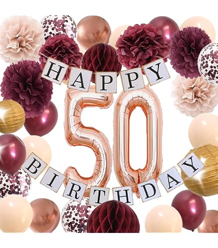 9 Pieces 50th Birthday Centerpieces For Tables - Cheers To 50 Years Honeycomb Ta