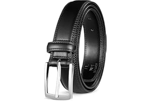 MILORDE Men's Genuine Leather Dress Belt, Handmade, 100% Cow Leather, Fashion & Classic Designs for Work Business and Casual