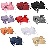 PATIKIL 50Pcs Burlap Bags with Drawstring, 2.7x3.5 Inch Linen Favor Gift Bags Reusable Jewelry Pouch Sacks for Party Christmas Festival, Multicolored