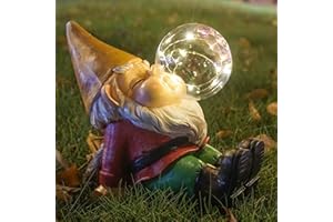 VAINECHAY Garden Gnomes Statues Decor Outdoor Large Gnomes Garden Decorations Funny with Solar Light for Yard Lawn