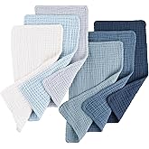 Konssy Muslin Baby Burp Cloths 6 Pack, Soft Absorbent 100% Cotton Burping Clothes for Newborns, Baby Boys and Girls, Unisex