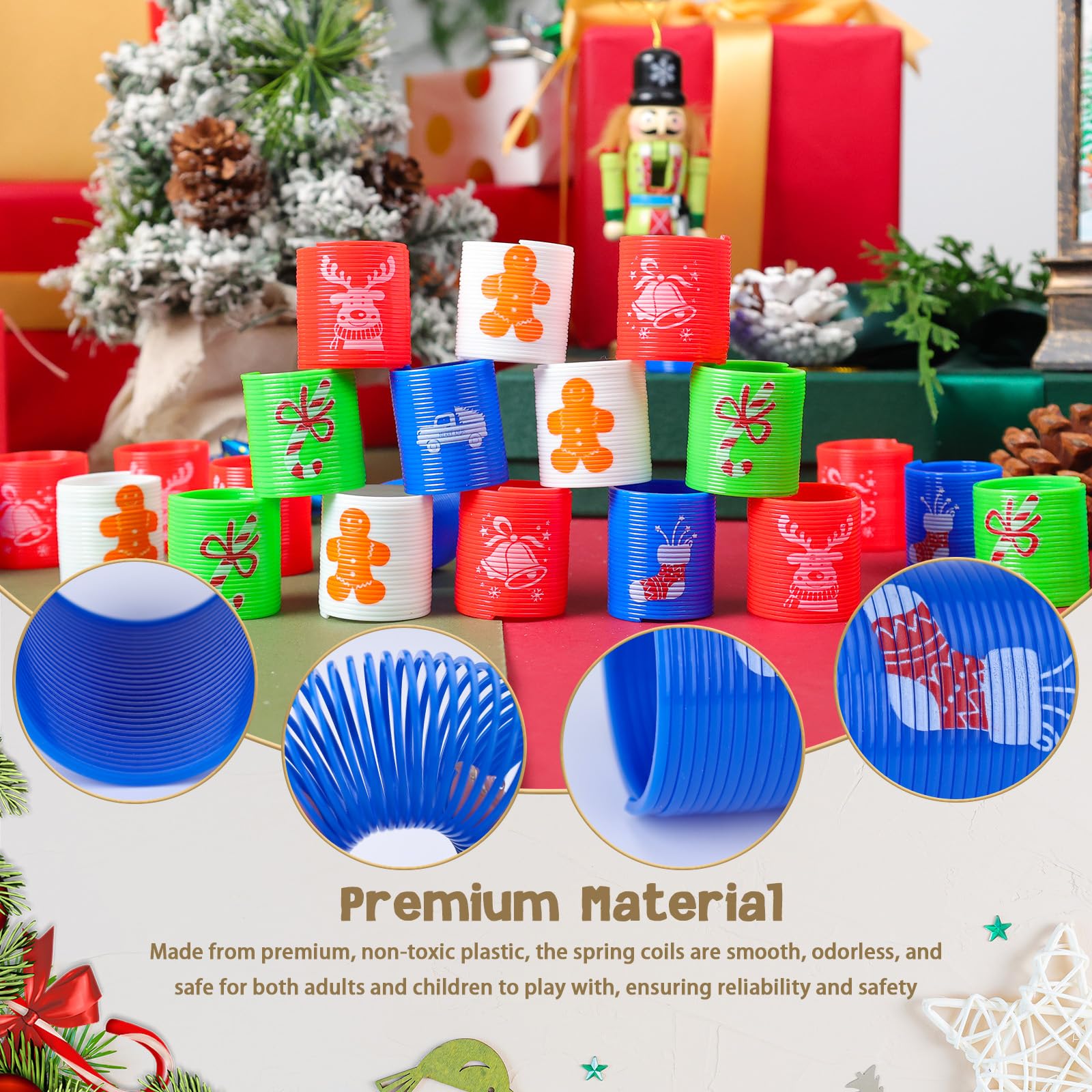 MCPINKY Christmas Magic Springs, 20PCS Mini Spring Toy Christmas Party Favors for Kids 4 to 8 Fun Goodie Bag Stuffers Birthday Gifts Christmas Prizes, Christmas Stocking Stuffers, Small Toys Present