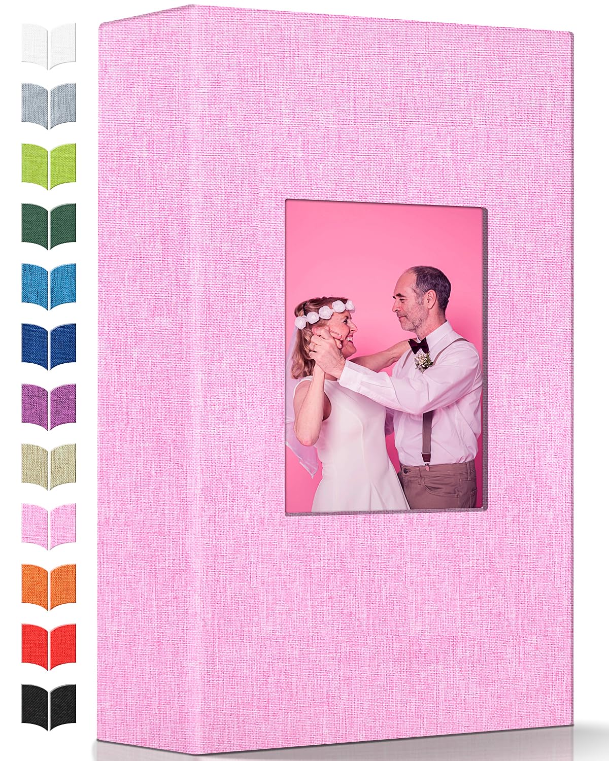Photo 1 of Artfeel Photo Album 4x6 with 300 Pockets,Slip-in Picture Albums,Linen Cover Memory Book with Front Window,White Page Vertical Photo Book for Wedding,Family,Anniversare,Baby,Vacation