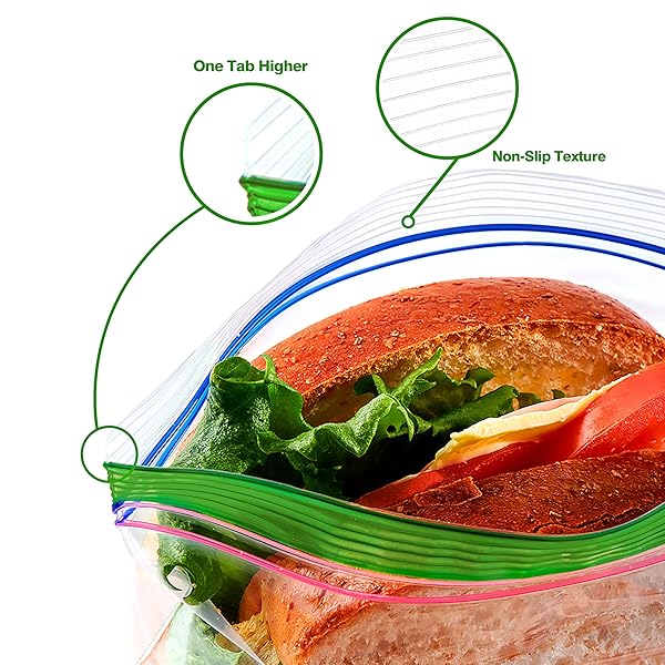 TYPLASTICS SANDWICH AND SNACK BAGS, STORAGE BAGS FOR FOOD ON THE GO, DOUBLE ZIPPER FOR FRESHNESS, EASY OPEN DESIGN, RECLOSABLE, 360 COUNT