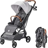 Ergobaby Metro 3 Deluxe Baby Stroller for Newborns, Infants, and Toddlers | Compact Travel Stroller with Upgraded Materials, Additional Accessories, One-Hand Fold, Pearl Grey