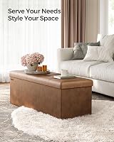 SONGMICS MAZIE Collection Storage Ottoman Bench 110 cm Folding Foot Rest view 3