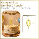 SHATCHI Gold Birthday Number 0 Candle, Milestone Cake Topper, 4.5x3x1 cm view 3