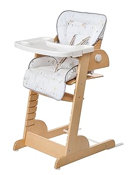 roba Treppenhochstuhl 'Chill Up', Holz Hochstuhl mit Liegefunktion von Geburt an mitwachsender Babyhochstuhl bis zum Jugendst