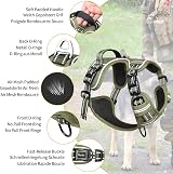 HEELE Dog Harness No Pull Large Front Back Clips Reflective Padded Green L view 3