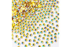 GAVIYE 1440Pcs Lemon Ab Crystal Rhinestones,Glass Flatback Rhinestones Gemstones for Nail Face Makeup Art Crafts Clothes Decoration-(SS20,4.8mm,Lemon Ab)