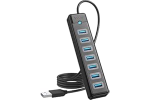 ORICO 7-Port USB Hub 3.0 with 3.28ft Extension Cable, 5Gbps Fast Data USB Splitter Transfer Multi USB Port Expander USB Exten