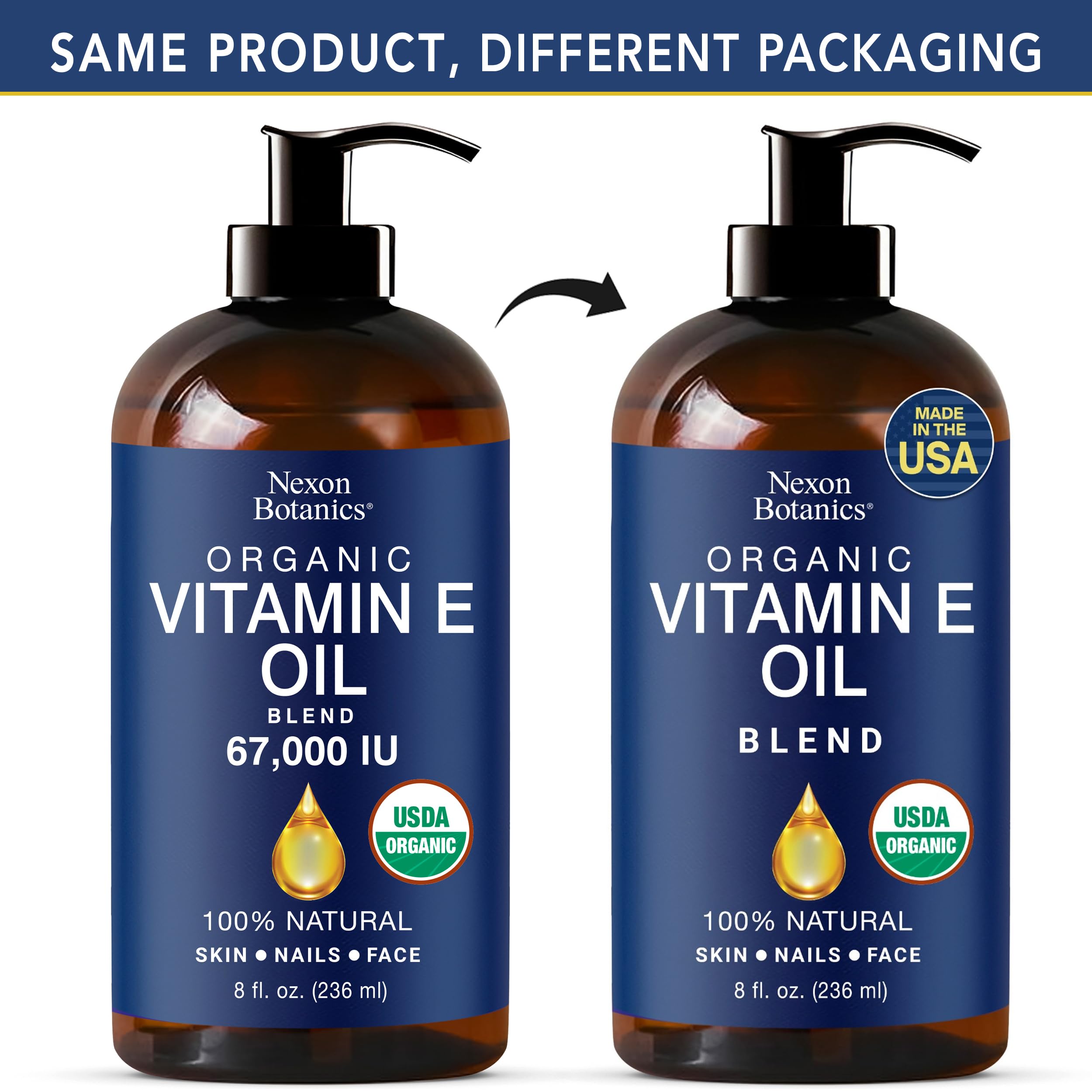 Nexon Botanics Organic Vitamin E Oil Blend 8 fl oz - Made from Pure, Natural Oils for Skin, Scars & Face - Aceite de Vitamina E