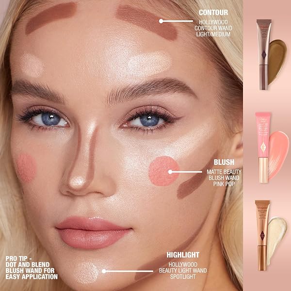 CHARLOTTE TILBURY PILLOW TALK MATTE LIQUID BLUSH WAND – MATTE BLUSH FOR CHEEKS WITH CUSHION APPLICATOR – INFUSED WITH LUMI-BLUR TECHNOLOGY FOR A LIGHT-REFLECTING, SOFT-FOCUS EFFECT – PINK POP