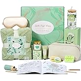 Get Well Soon Gifts for Women – 11 Pcs Self Care Spa Gift Basket with Green Blanket – Relaxing Gifts for Mom, Wife, Sister, Friends – Birthday, Christmas, Thinking of You Gift Set