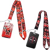 Babymiu Action Movie Black Lanyard with ID Holder（2 Pack） for Key String Wallet. Movie Cute Accessories Decor Gifts Merch Party Supplies Keychain Card Badge Stocking Filler for Teens Teacher Office