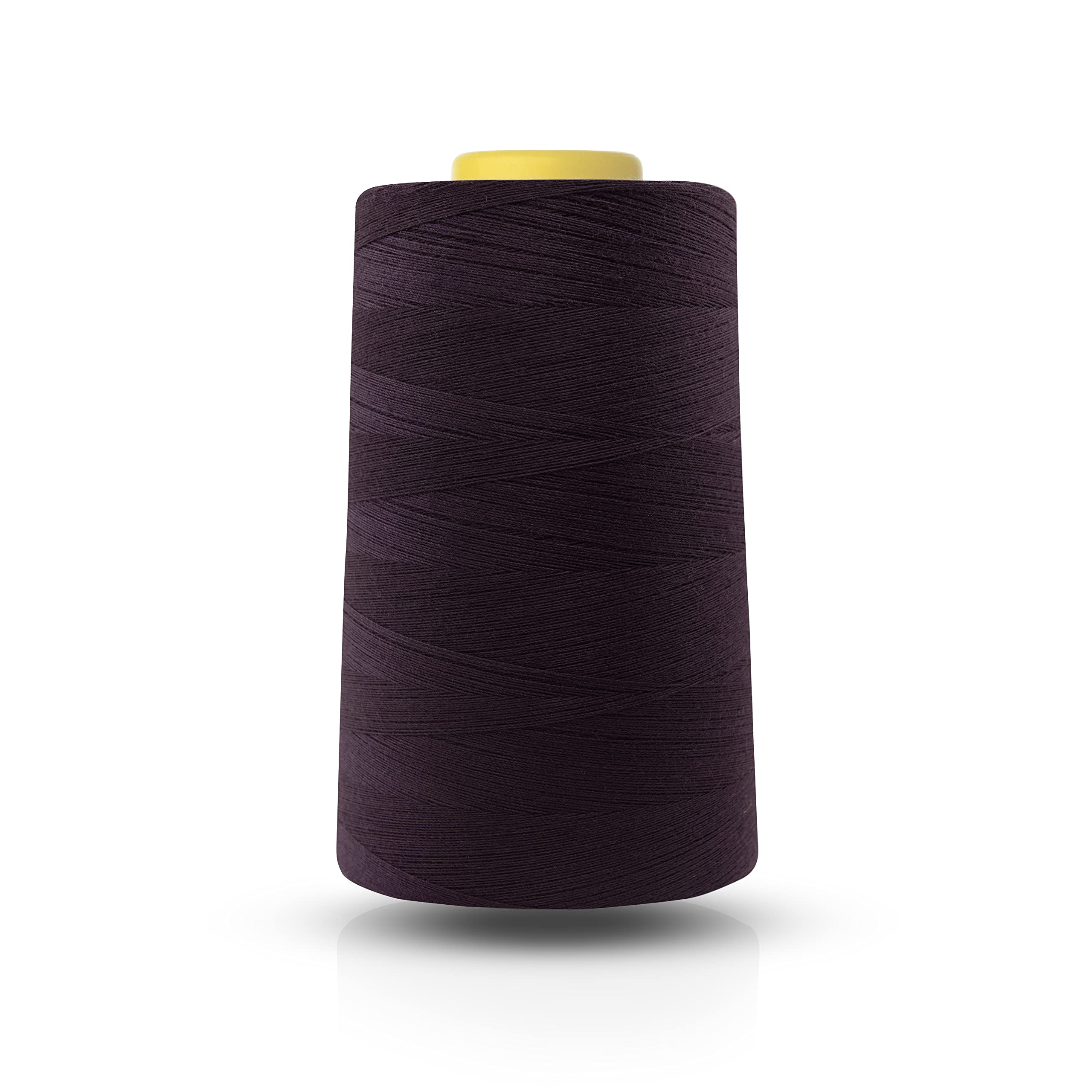 Realm Single Overlocking Sewing Machine Polyester Thread 5000 Yards Cones White Black Natural Navy Red (Aubergine)