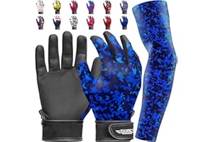 Exxact Sports Youth Batting Gloves with Arm Sleeve for Boys & Girls, Kids Baseball Batting Gloves for Softball, T-Ball