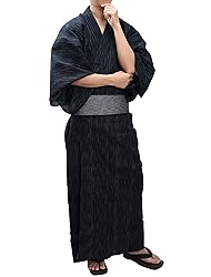 Edoten Men's Kimono Japan Shijira Weaving Yukata