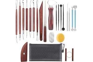UUSYCUN 23PCS Clay Tools Sculpting, Ceramic & Pottery Modeling Tool, Ceramics Tools Set, Polymer Tools Kit, Air Dry Clay Tools for Carving, Molding, Pottery Wheel, Crafting Supplies, Pros, Beginners, Adults