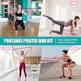 Ayombo Pilates Bar Kit with Resistance Bands 70 lb Adjustable Home Workout view 5