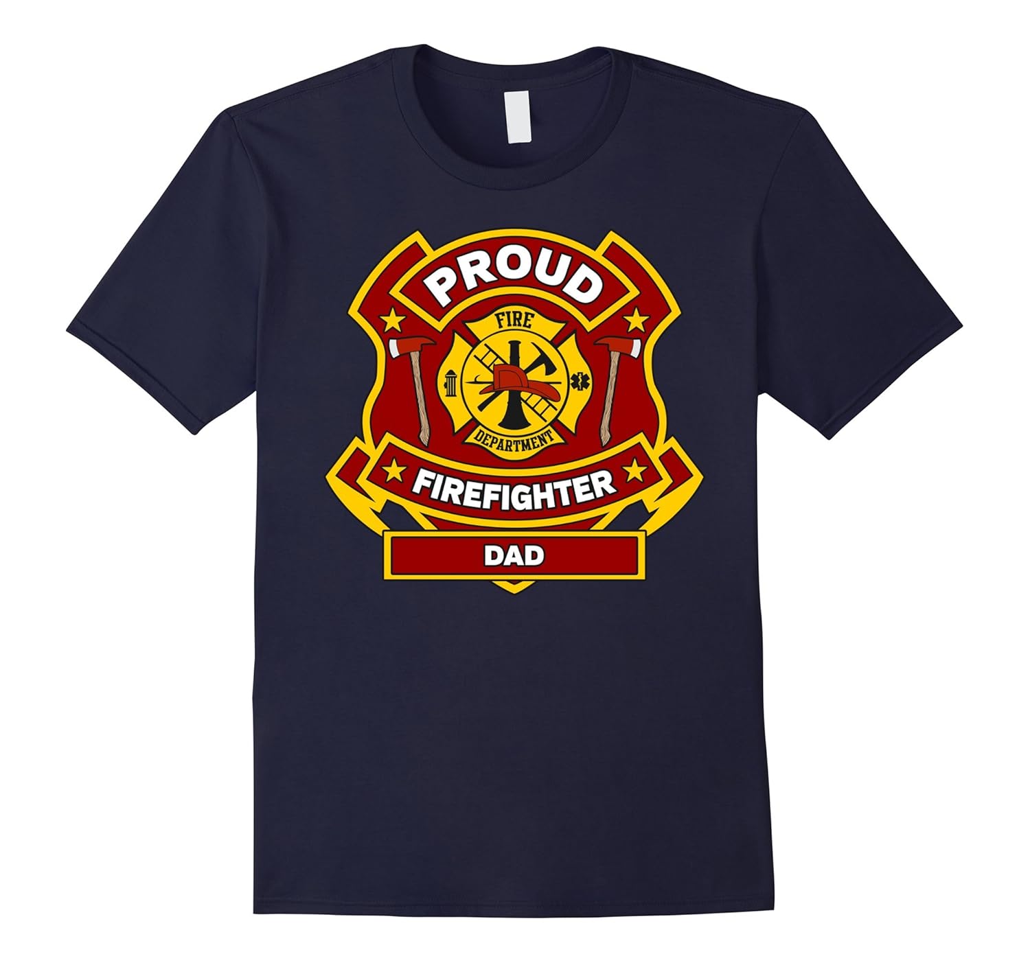 Mens Firefighter Dad T Shirt-Rose