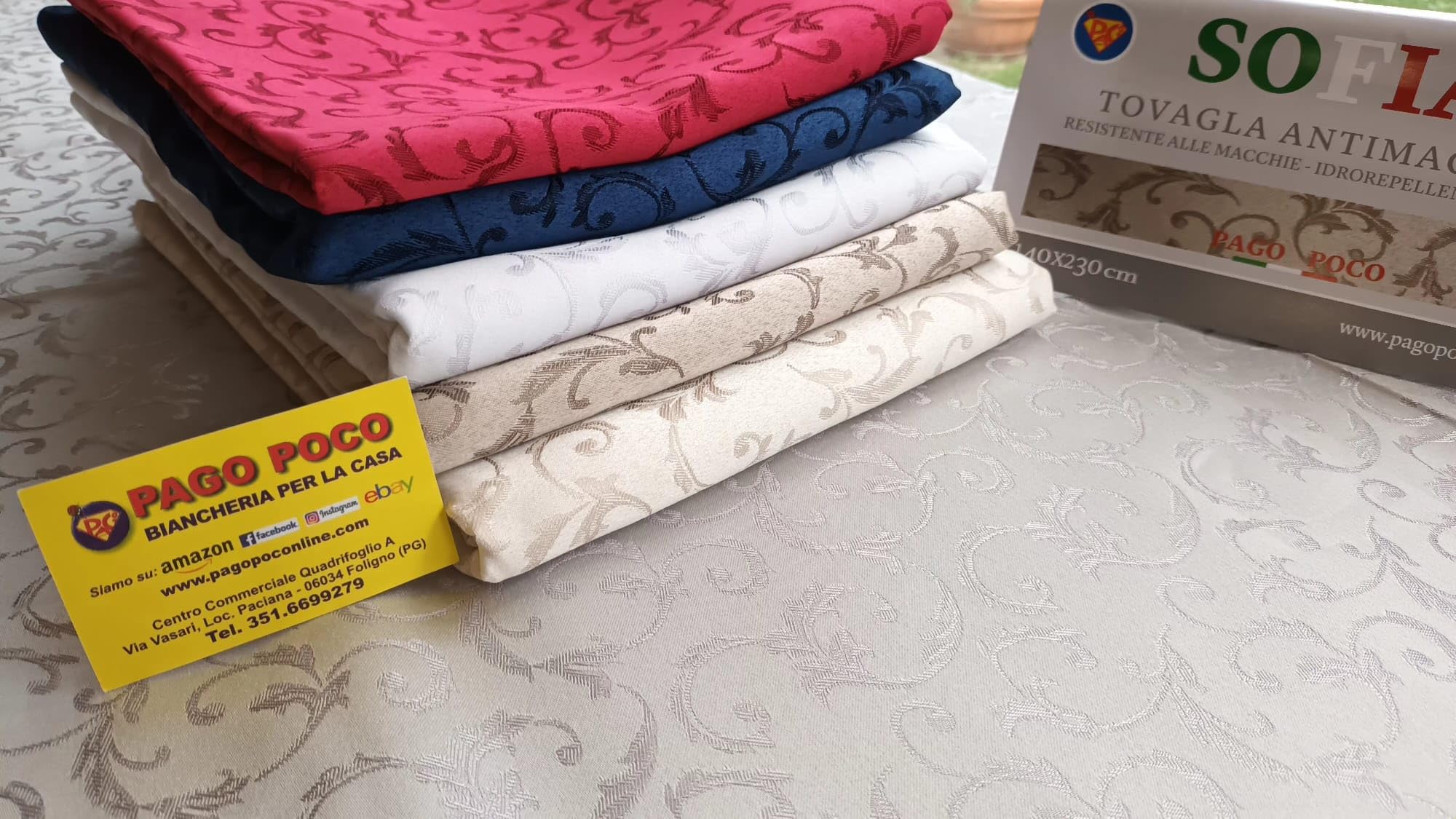 Pago Poco I pay little I pay little Rectangular stain-resistant tablecloth in solid color 100% water-repellent 140x240 New 2020!!!! (140X240, Bordeaux)