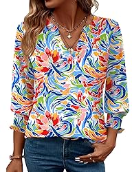 LOMON Women's 2025 Fashion Tops 3/4 Length Sleeve