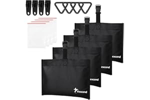 Yexcend 4 Packs Boat Cover Sand Bag Mooring Kit, 600D Marine Grade Polyester Canvas with Tarp Clip Accessories