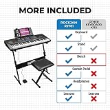 RockJam 61 Key Keyboard Piano Kit with Bench Stool Sustain Pedal Headphones view 3