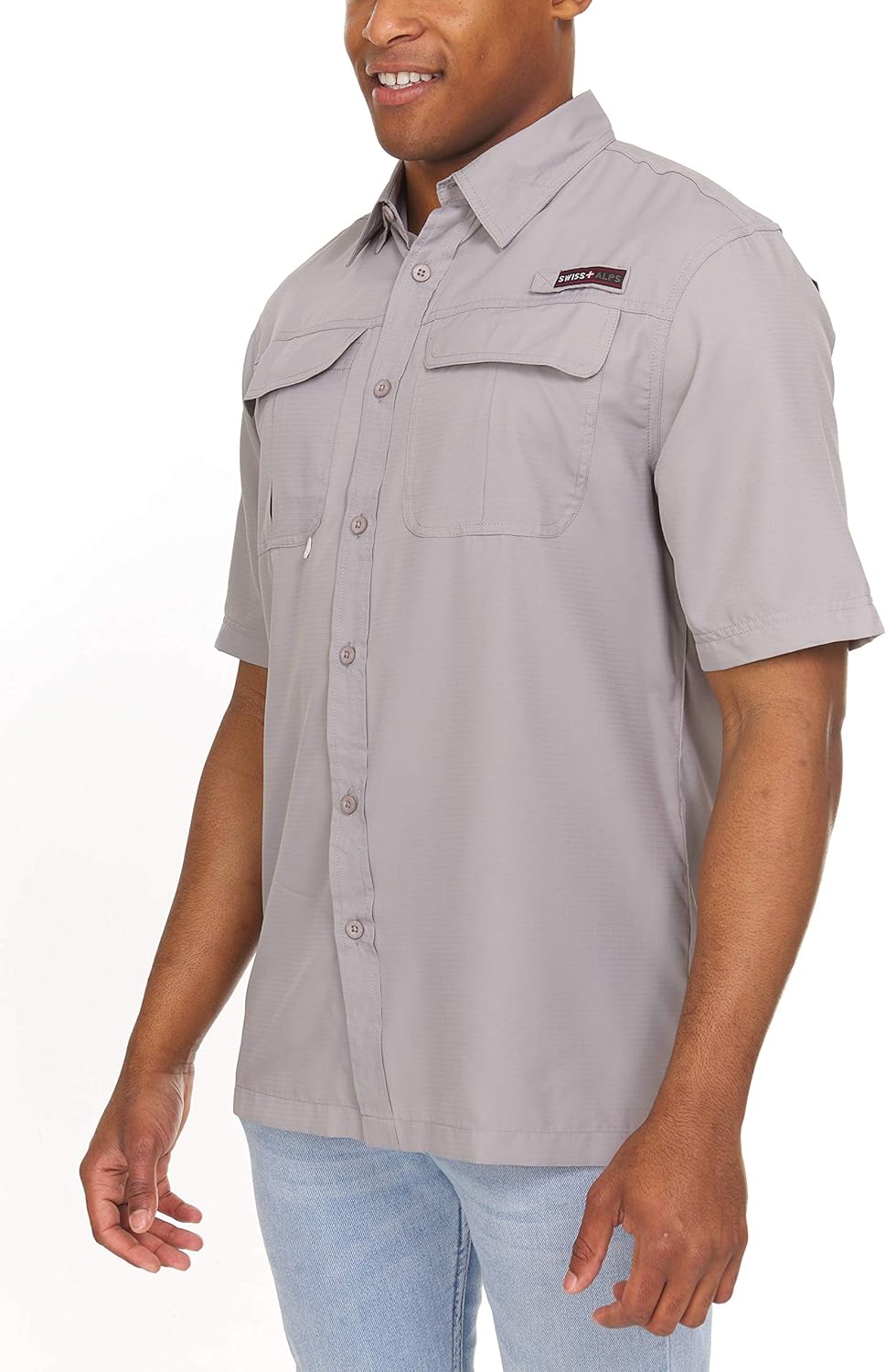 Swiss Alps Mens Short Sleeve Lightweight Breathable Outdoor Fishing Shirt at  Men’s Clothing store